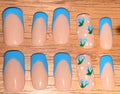 Blue Cherry Press Ons