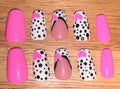 Pink polkadot Press Ons