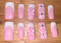 Pink Bow Press Ons