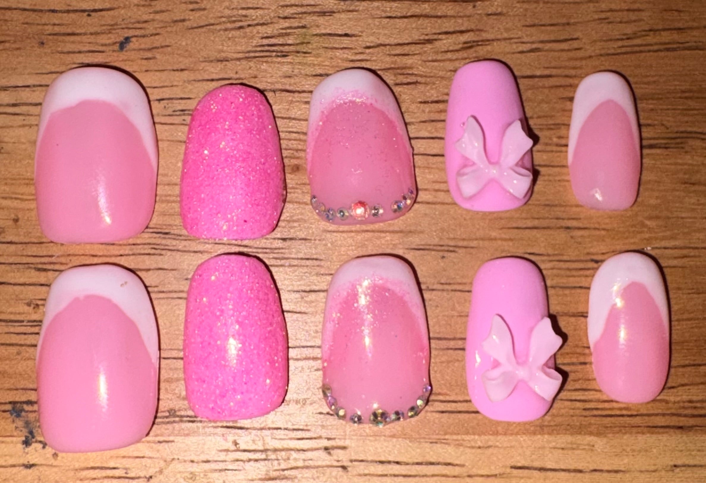 Pink Glittery Press Ons